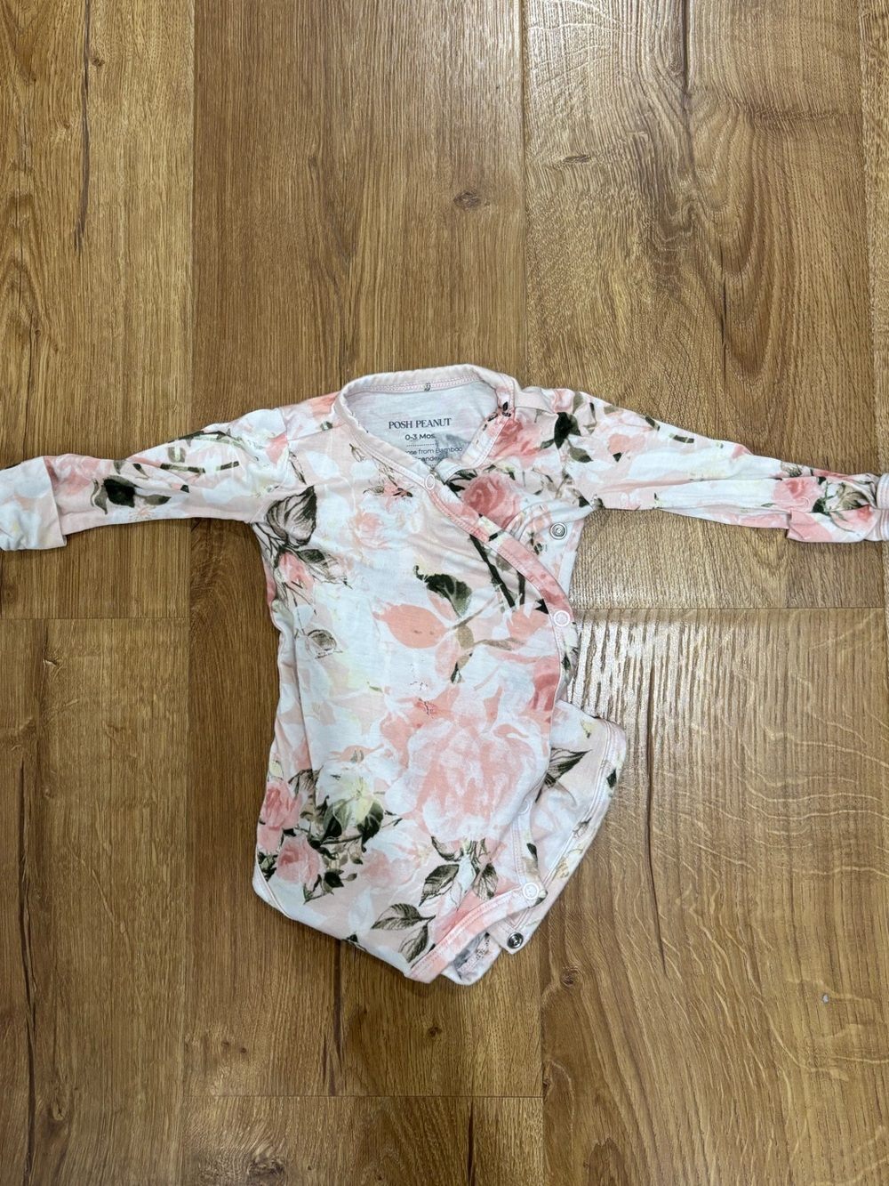 Posh Peanut Floral Wrap Long Sleeve Bamboo Bodysuit